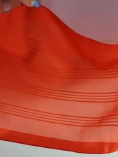 Women's Red Scarf Long Rectangle Sheer 53" X 11" Plaid Striped