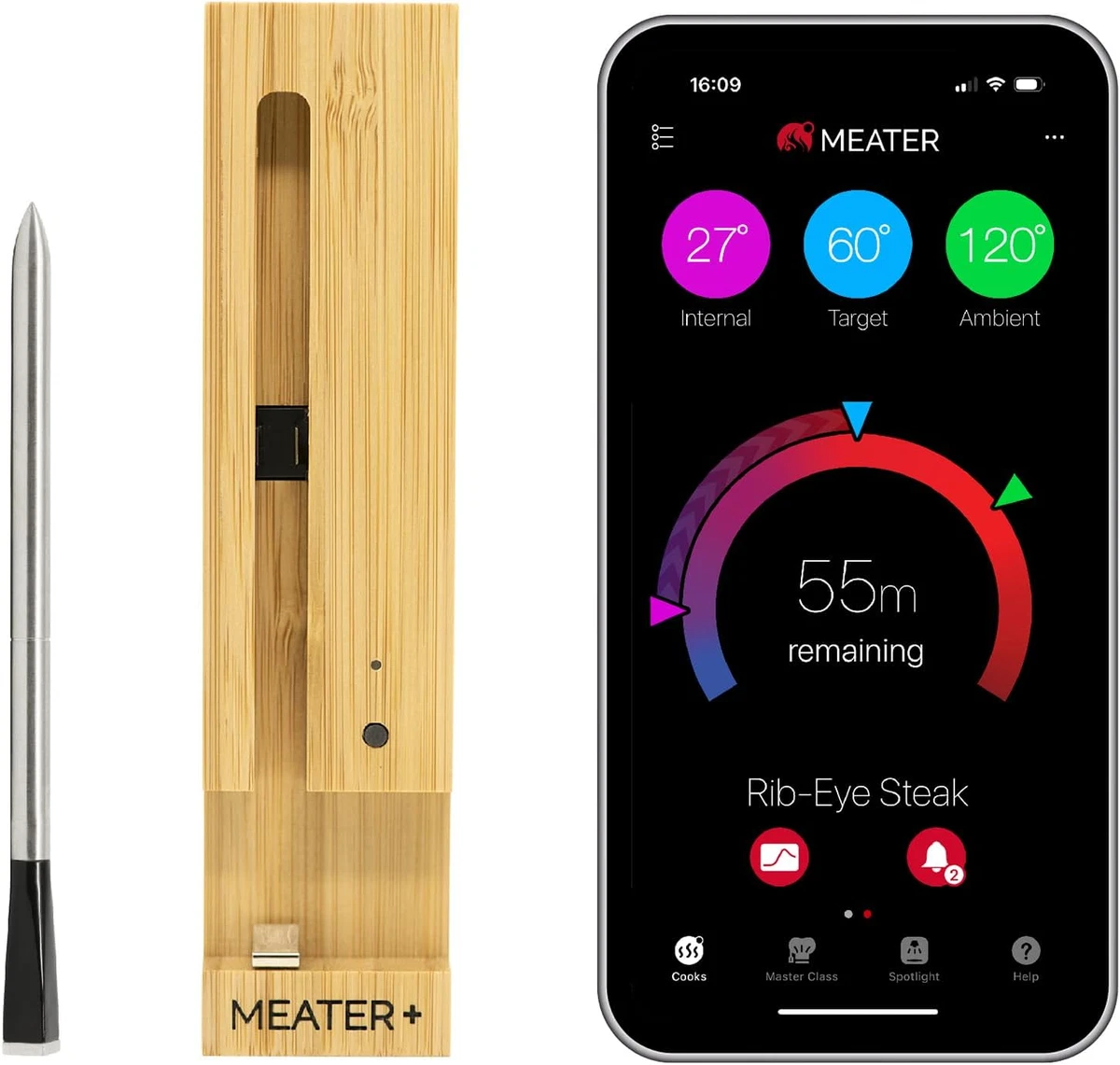 MEATER Plus Wireless Smart Meat Thermometer Bluetooth Booster Ios