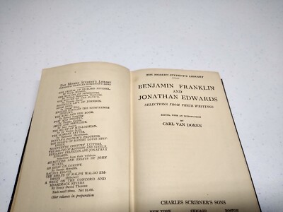 The Modern Student's Library - Ben Franklin and Jonathan Edwards Selections 1920