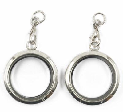 2 Silber Schwebendes Medaillon Anhänger für Schlüsselanhänger Schlüsselring Bettelschmuck Armband