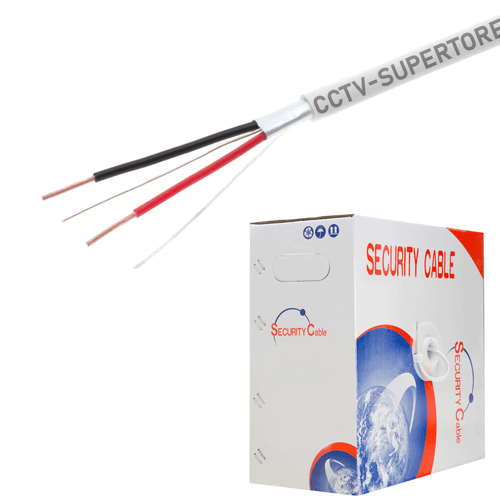 398 Fuß Sicherheit Einbruchmeldekabel 22/2 Solide Geschirmt 22 AWG Kabel Weiß - Bild 1 von 4