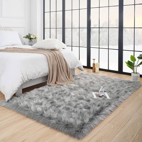Latepis Faux Fur Sheepskin Area Rugs Soft Shaggy Carpet for Living Room Bedroom - Picture 30 of 219