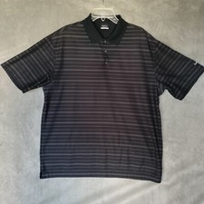 Nike Golf Dri Fit Mens Black Stripe Polo Shirt Size XL Short Sleeve Pullover