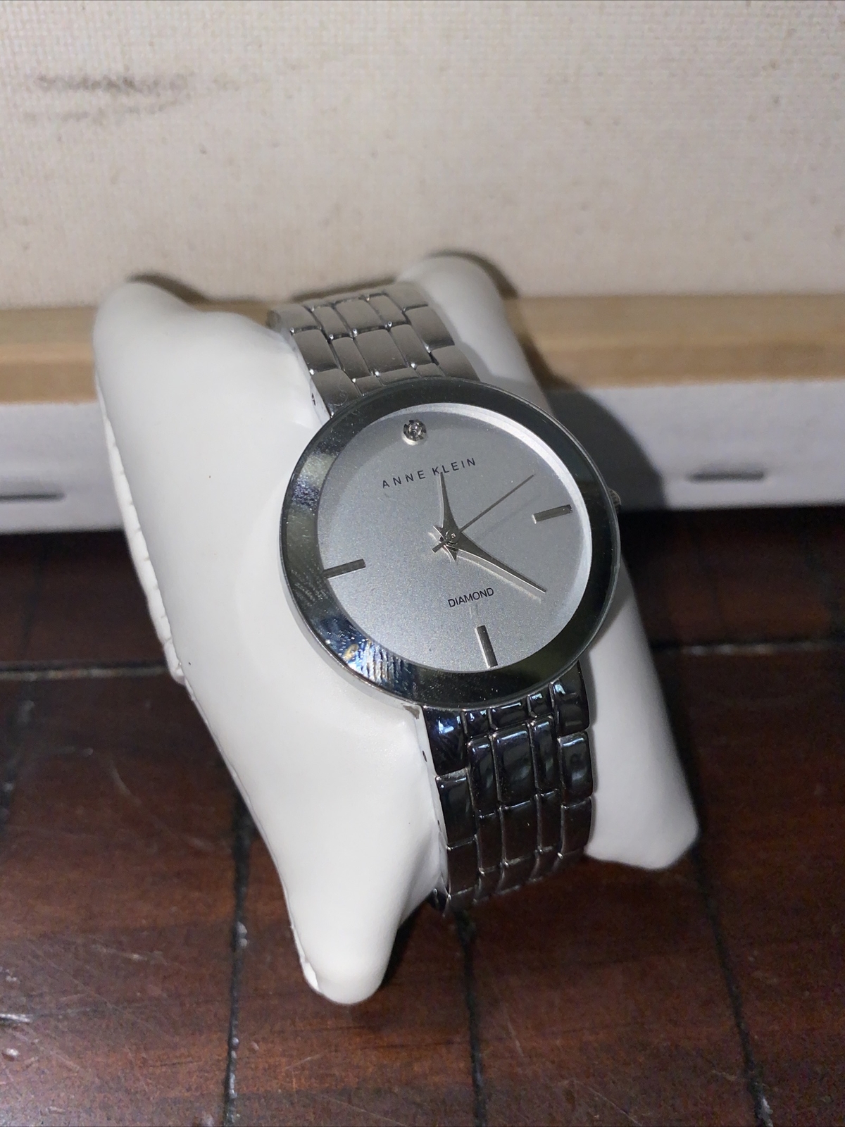 ANNE KLEIN Diamond Silver Tone Bracelet WATCH Y12… - image 1