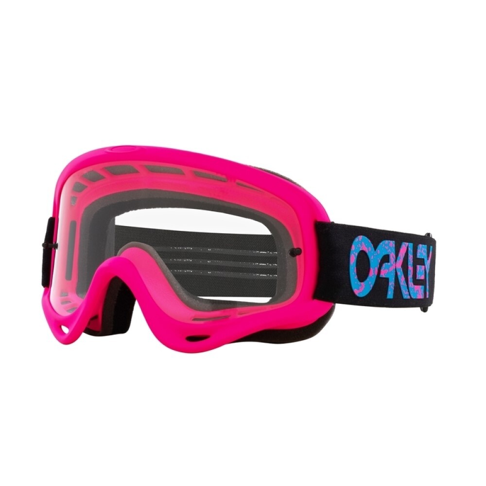 Oakley O-Frame MX Goggles Off-Road Pink Splatter Clear Lens