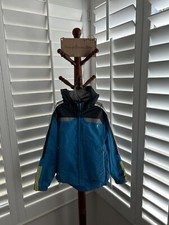 Boys Protection System Wind Water Resistant Hooded Jacket Light Blue Sz 6