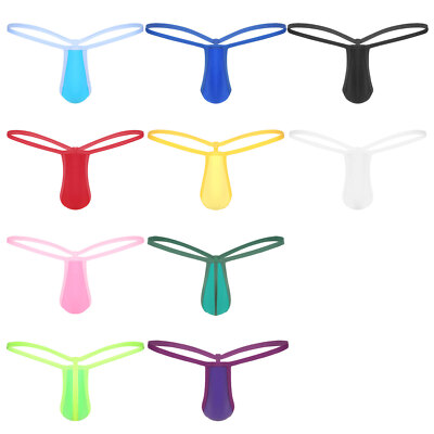 Men Sexy Pouch G-string Underwear Low Rise Bikini Thongs T-back Sissy Panties