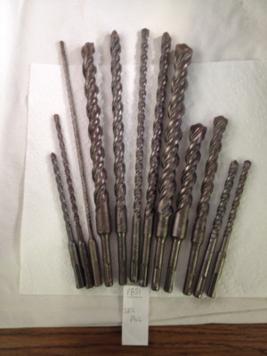 12 BOSCH ANSI SDS PLUS CARBIDE TIPPED  DRILL BITS 3/16'' TO 7/8'' S4L GERMAN F851