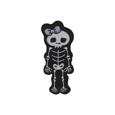 Halloween Girl Skeleton Embroidery Iron on Sew on Patch Badge For Clothes