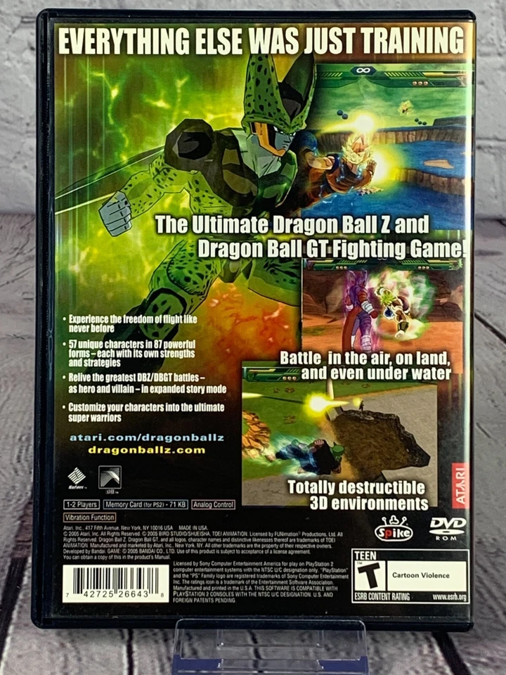 Dragon Ball Z: Budokai Tenkaichi (Playstation 2, 2005) CIB Complete /w Mint Disc - Image 2 of 4