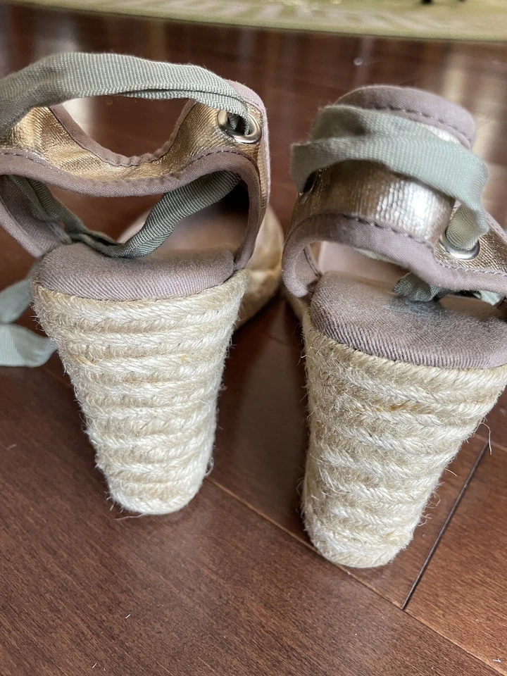Nuevas alpargatas Boden de tela dorada con cinta al tobillo talla 39/8 Foto 4 de 4
