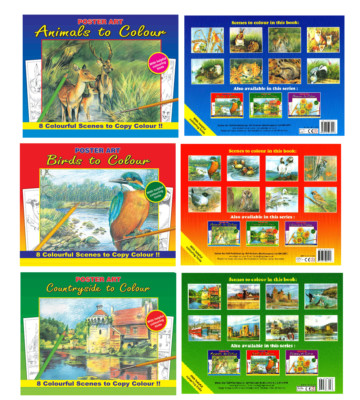 3x Erweiterte Qualität Künstler Malbücher Aquarell Farbe Bleistifte Stifte 1020