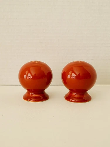 Fiesta Ware Paprika Salt & Pepper Shakers Ball Round Southwest Aztec A2 Retired