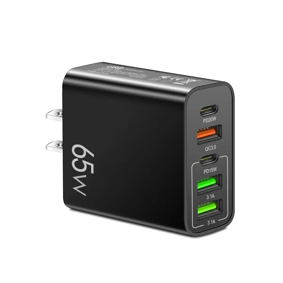 Quick Charge 3.0 20W PD 3.1A USB Type C Charger 5 Port Phone Charger Adapter NEW - Image 3 of 4