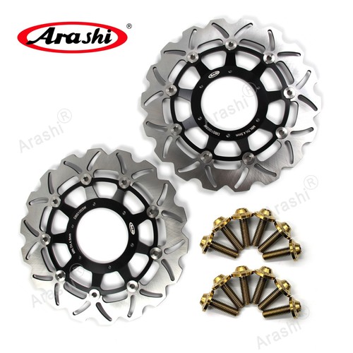 Rotor de disco de freno delantero y pernos de montaje para Honda CBR600F 2001-2007 Arashi DORADO - Imagen 10 de 10