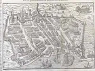 Original wood engraving of Bordeaux, Gironde, 1575, Belleforest