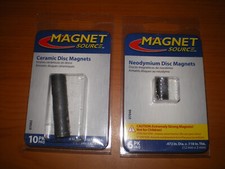 LOT OF 2 PACKS Magnet Source 07002 Ceramic Disc  07046 Neodymium Magnets  16pc