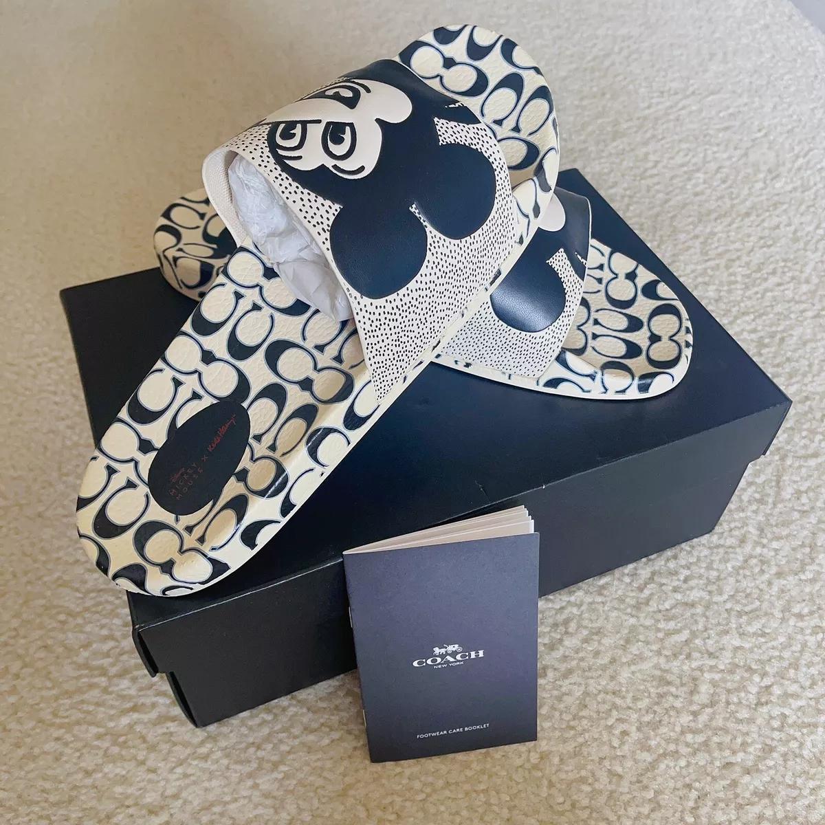 New Coach Disney Mickey Mouse X Keith Haring Sandal Shoe Slide