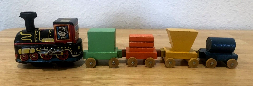 DE COLECCIÓN 1964 PEQUEÑO MOTOR QUE PODRÍA RESERVAR CON JUEGO DE TREN DE CUERDA DE HOJALATA SHACKMAN Foto 2 de 4