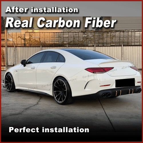 For Benz C257 CLS400 CLS550 CLS63 AMG 18-19 REAL Carbon Side Skirts Lip Spoiler - Picture 6 of 13