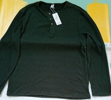 XXXL Herren Henley Langarm Shirt - DE Größe 56 - 58 - Army green