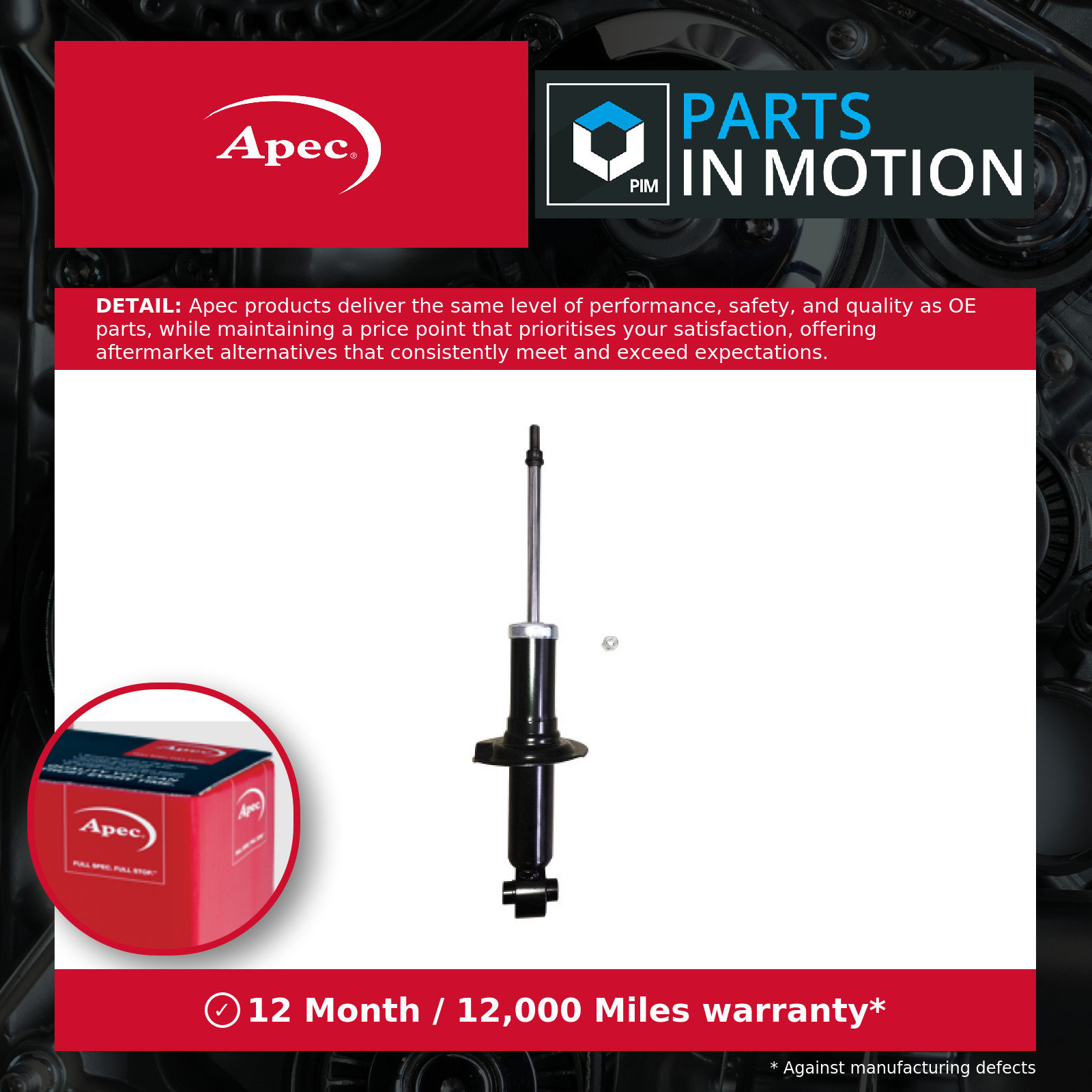 2x Shock Absorbers (Pair) fits SUBARU IMPREZA GH7, GR 2.0 Rear 2008 on EJ204 New