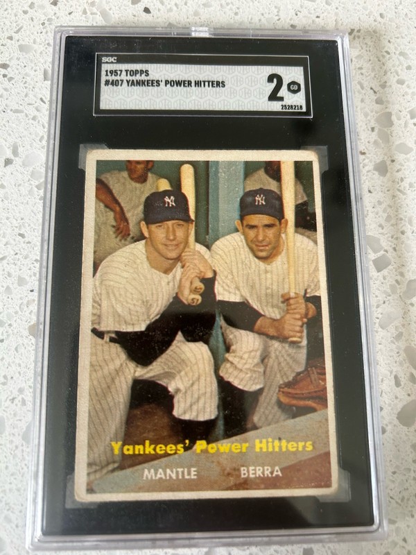 1957 Topps - Mickey Mantle, Yogi Berra #407