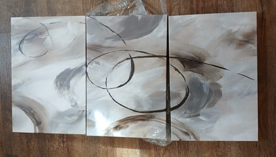 Brand New. Open box. Allegro 3 pc canvas abstract by Wade Logan.
