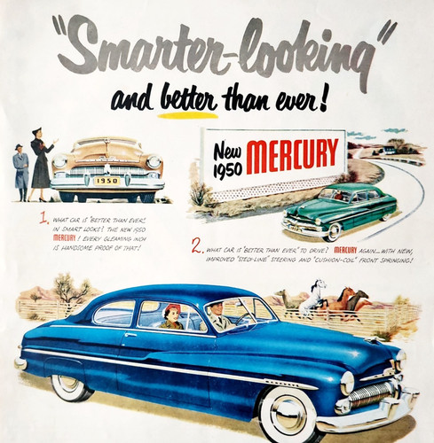 1950 Mercury 8 Advertisement Automobile Ford Motor Company Vintage Smart Looking
