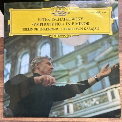 DG LP 139 017 SLPM ENGLISH TULIP  TCHAIKOVSKY - SYMPHONY No. 4 KARAJAN  BPO EX