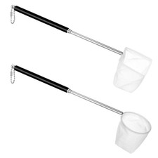 2 PCS Aquarium Shrimp Net, 2 Inch Small Fish Standard, black  white  silver