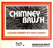 KLEEN FLUE USA 7" x 11" HEAVY DUTY WIRE CHIMNEY BRUSH & ADAPTER VTG NIB KF-711
