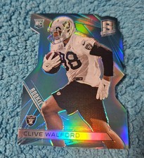 2015 Spectra Clive Walford Oakland Raiders Blue Prizm Die-Cut 22/35 #160