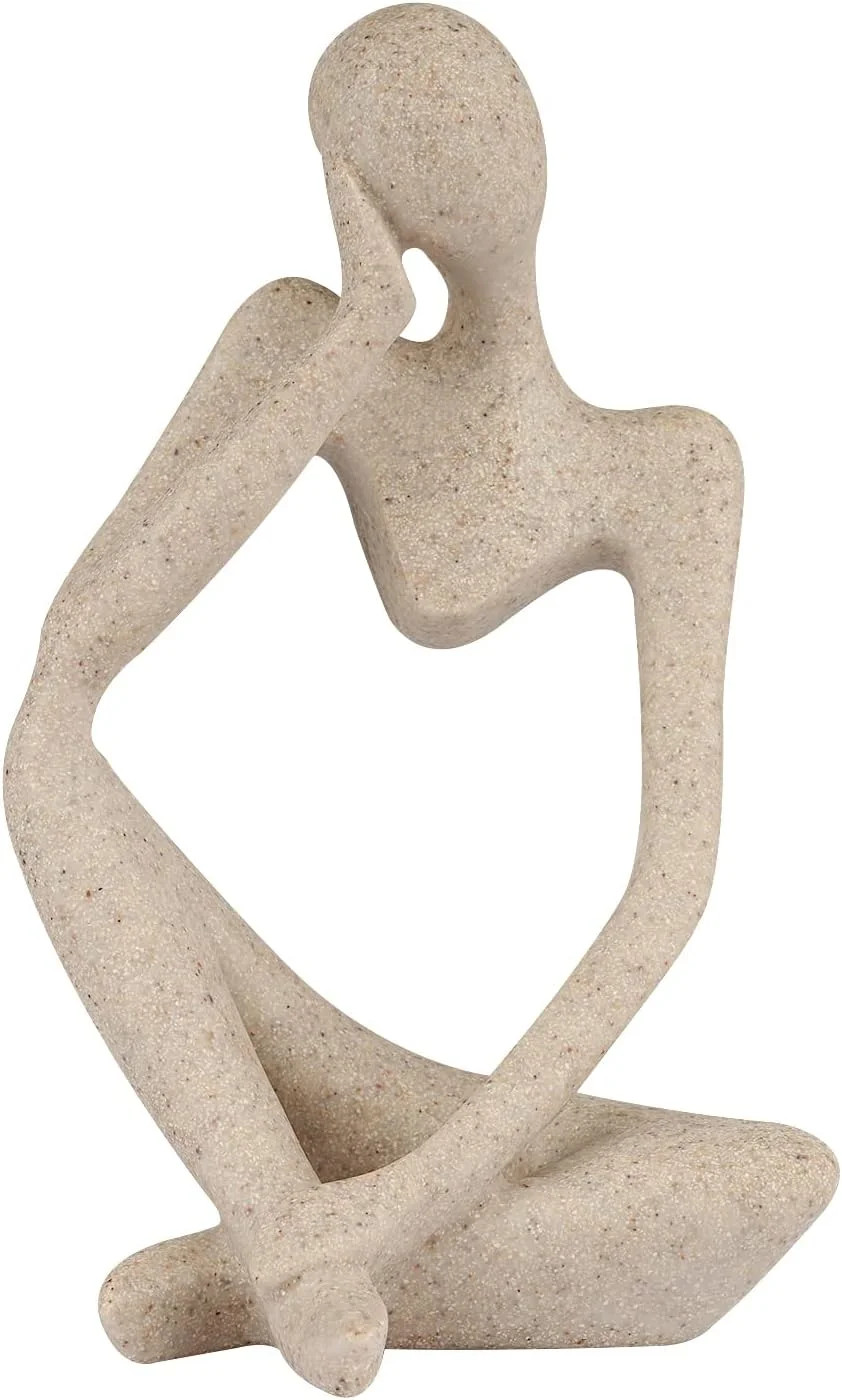 Sandstone Resin Thinker Style Abstract Sculpture Statue Collectible Figurines Ho