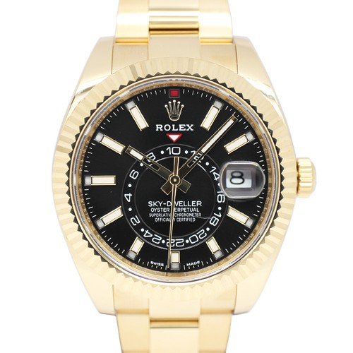 Rolex Sky-Dweller 326938 42mm YG Black Dial Automatic Watch 2019 #UW492