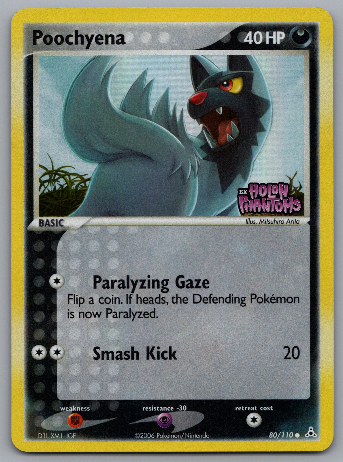 Poochyena 80/110 Common Holon Phantoms Reverse Holo LP