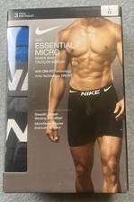 Nike Essential Men  s 3-Pack Micro Boxer Briefs Blue/Gray/Black Size Large