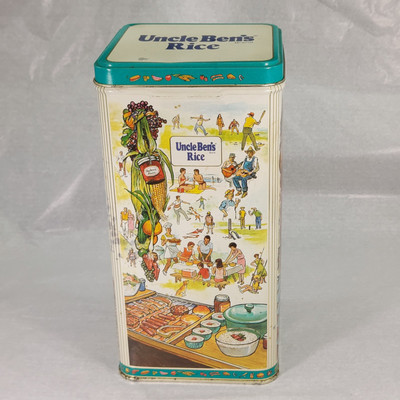 Uncle Ben's Rice Tin Storage Container with Lid Vintage 1987