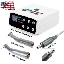 Dental Brushless LED Electric Micro Motor E-Type / 1:5 Fiber Optic LED Handpiece