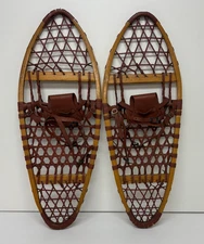 Vintage TUBBS Wooden 13" x 33.2" Alaskan-Style Snowshoes EXCELLENT Fast Shipping
