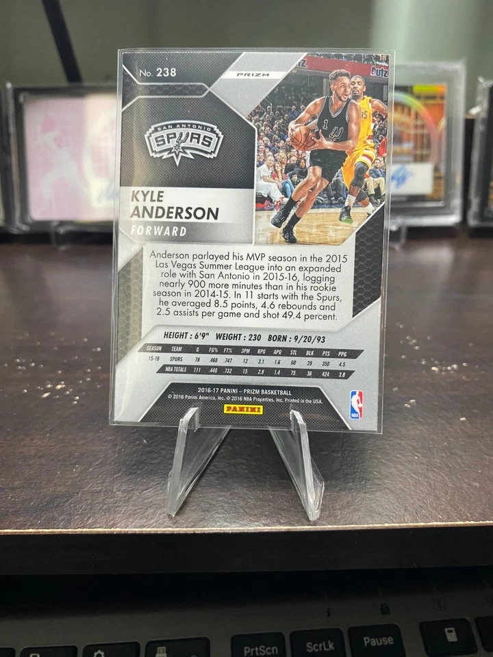 2016-17 Panini Prizm - Kyle Anderson #238 Green Prizm Spurs - Image 2 of 2