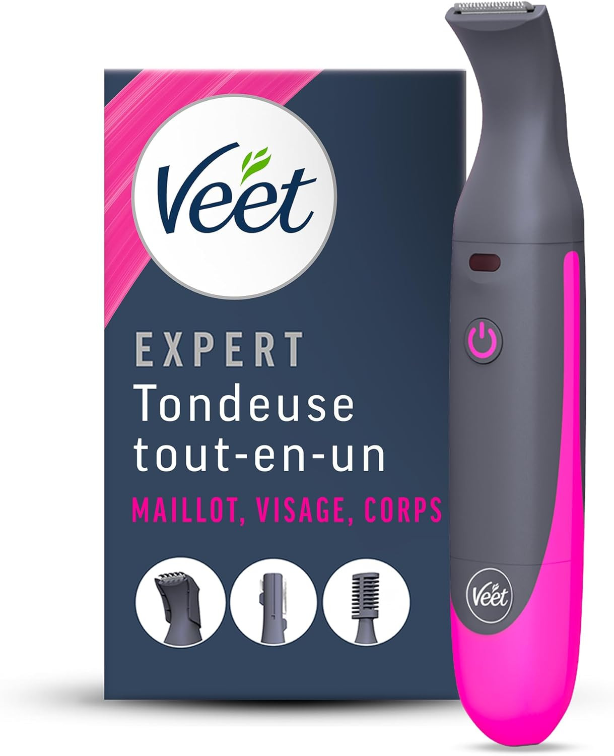 Tondeuse femme tout-en-un rasoir électrique sans fil pour maillot et zones sensibles blanc