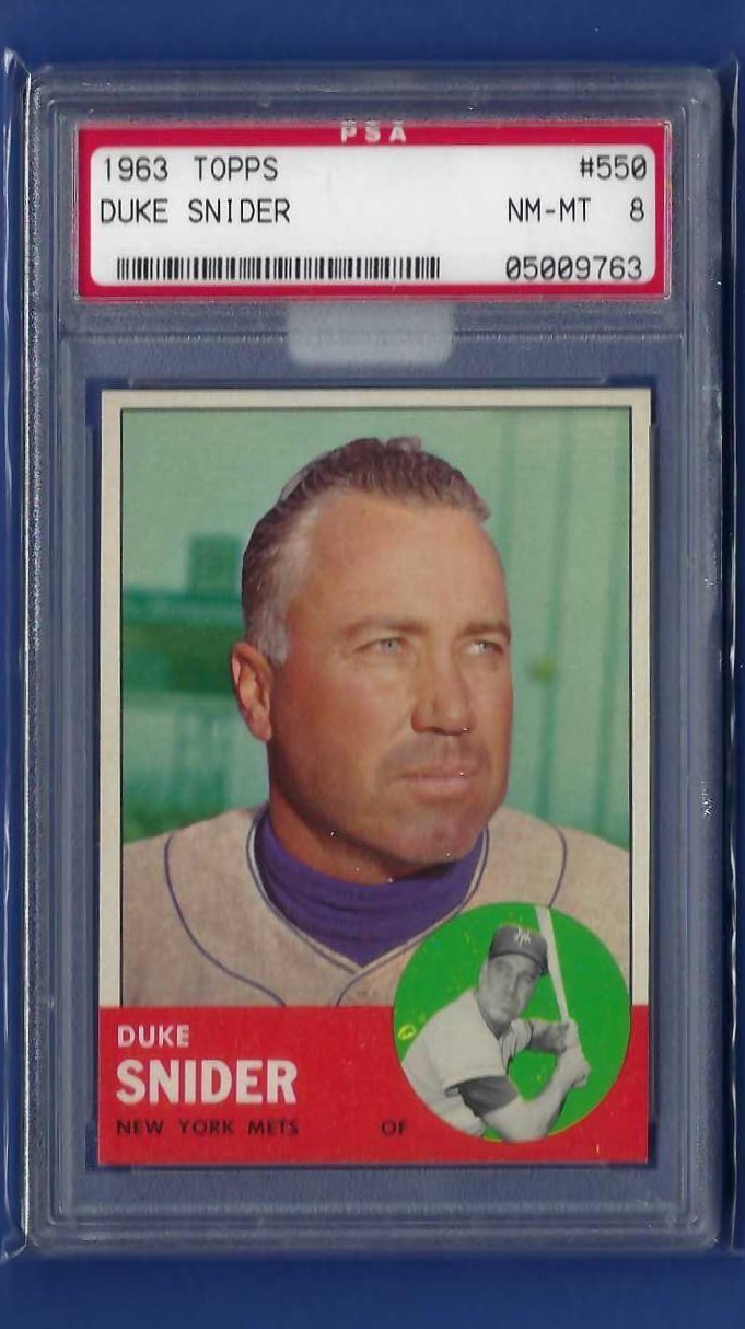 1963 Topps Duke Snider #550 PSA 8 New York Mets - Amazing Eye Appeal