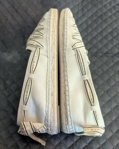 Scarpe basse Tory Burch espadrillas a nastro da donna beige crema slip onl taglia 11M - Foto 8 di 11
