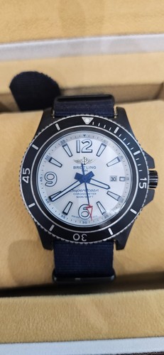 BREITLING Super Ocean 42 A17366 Date White Dial Black Case Automatic Men's Watch