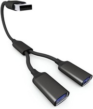 USB Splitter Cable 1 IN 2 OUT 1FT,USB 2.0 Male to Dual Female Extension Cord,Dou