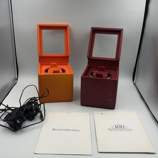 2x WOLF Cub Orologio Singolo Carica Arancione e Bordeaux con Caricabatterie UK
