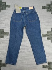Everlane The Curvy 90s Cheeky Straight Jeans Womens 27 Blue Denim Logo 26x27 New