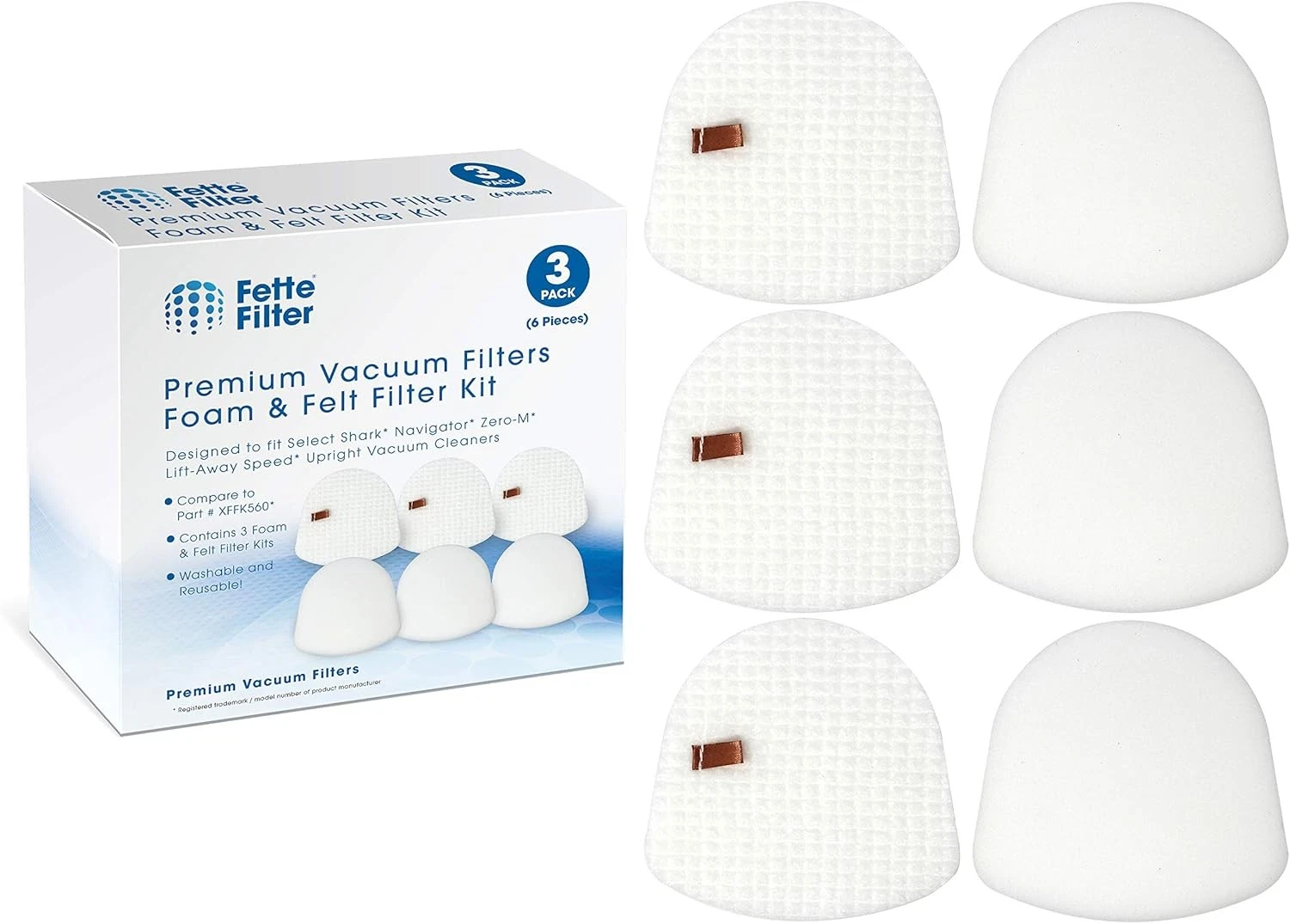 Vacuum Filter Kit Compatible with Shark Navigator Zero Lift Away Speed Upright