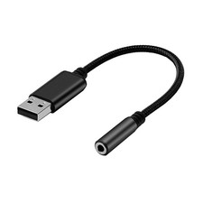 Aukson L05 USB to 3.5mm Audio Adapter Sound Card for Headset Mic Speaker PC